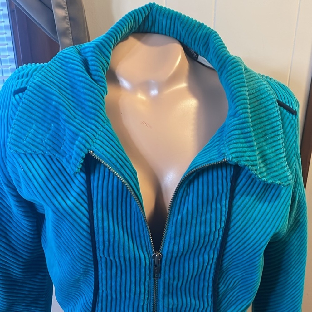 Vintage Oakley Size Small Quilted Corduroy aqua Jacket - Picture 2 of 14